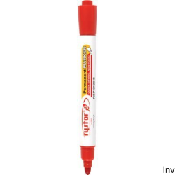 Marker permanentny Rystor RMP-1 czerwony, okrągła końcówka, do pisania po papierze, szkle, metalu i plastiku