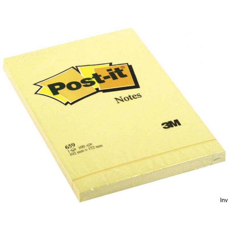 Bloczek samoprzylepny Post-It 3M, 152x102 mm, 1x100 sztuk, żółty, 70 g/m²