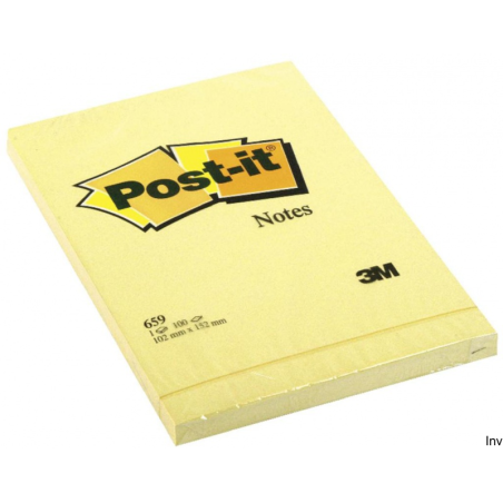 Bloczek samoprzylepny Post-It 3M, 152x102 mm, 1x100 sztuk, żółty, 70 g/m²