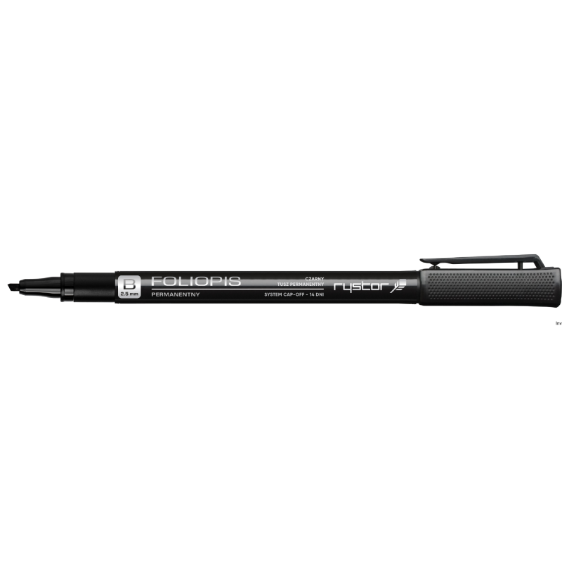 Foliopis permanentny Rystor FB-25 czarny 2.5mm wodoodporny do pisania na różnych powierzchniach