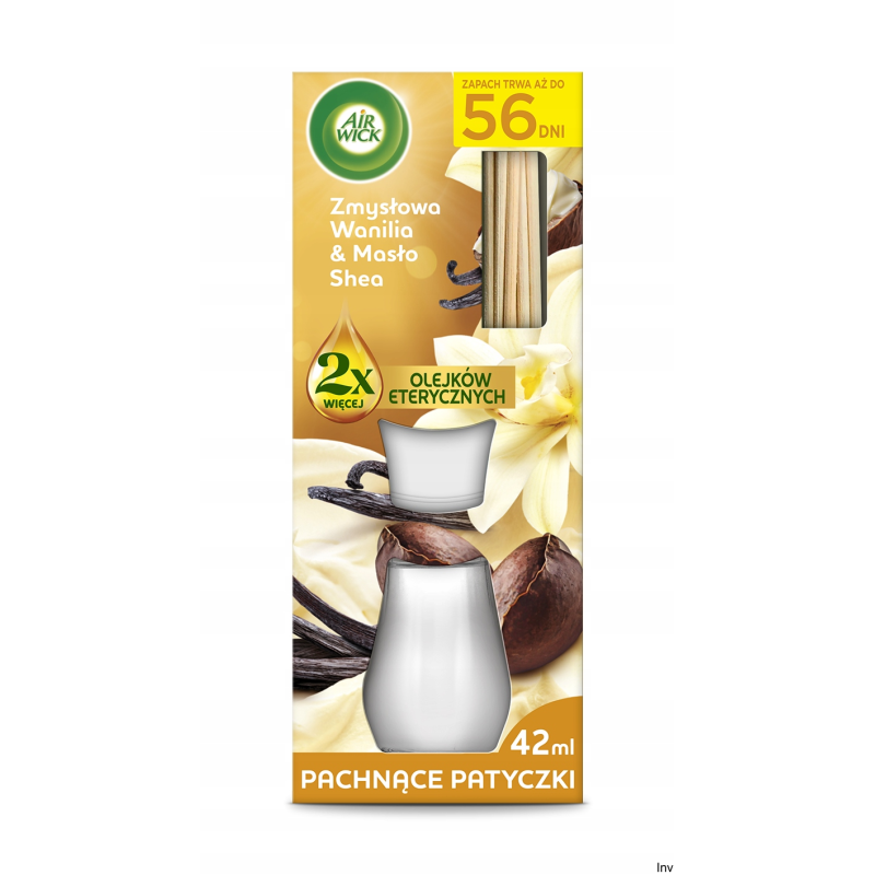 AIR WICK Odświeżacz Pachnące Patyczki 42ml Wanilia i Masło Shea