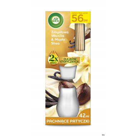 AIR WICK Odświeżacz Pachnące Patyczki 42ml Wanilia i Masło Shea