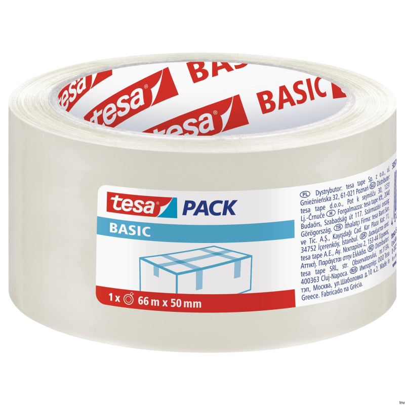 Taśma pakowa Tesa TESAPACK BASIC 66m x 50mm transparentna do lekkich opakowań