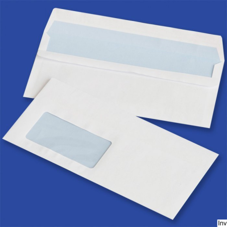 Koperty samoklejące NC DL białe 75g z oknem 45x90mm, opakowanie 1000 sztuk
