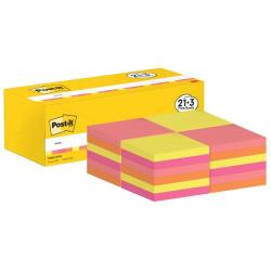 Karteczki samoprzylepne POST-IT (654-NP24), 76x76mm, 100 kart./bloczek, 21 + 3 bloczki GRATIS, mix kolorów neonowych