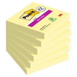 Karteczki samoprzylepne POST-IT Super Sticky (654-P6SSCY-EU), 76x76mm, 90 kart./bloczek, 4 + 2 bloczki GRATIS, kanarkowo żółte