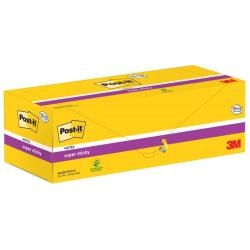 Karteczki samoprzylepne POST-IT Super Sticky, 76x76mm, 90 kart./bloczek, 12 + 12 bloczków GRATIS, kanarkowo żółte