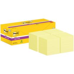 Karteczki samoprzylepne POST-IT Super Sticky, 76x76mm, 90 kart./bloczek, 12 + 12 bloczków GRATIS, kanarkowo żółte