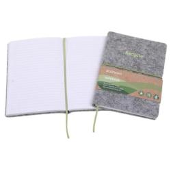 Notes ECONOVO, z recyklingu, okładka z filcu, w linie, 96 kart, 70gsm, szary