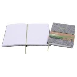 Notes ECONOVO, z recyklingu, okładka z filcu, w linie, 96 kart, 70gsm, szary
