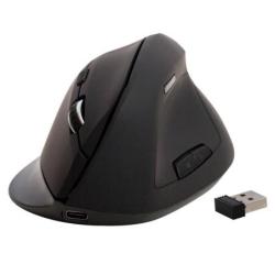Myszka ergonomiczna bezprzewodowa pionowa Q-CONNECT, 6-przyciskowa z akumulatorem, dla praworęcznych, czarna