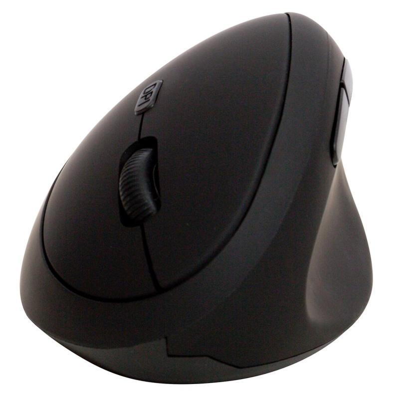 Myszka ergonomiczna bezprzewodowa pionowa Q-CONNECT, 6-przyciskowa, na baterie, dla praworęcznych, czarna