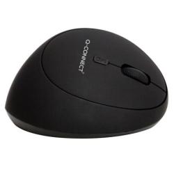 Myszka ergonomiczna bezprzewodowa pionowa Q-CONNECT, 6-przyciskowa, na baterie, dla praworęcznych, czarna