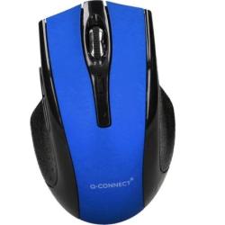 Myszka bezprzewodowa Q-CONNECT, 4-przyciskowa, oburęczna, 2xAAA, niebieska