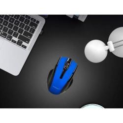 Myszka bezprzewodowa Q-CONNECT, 4-przyciskowa, oburęczna, 2xAAA, niebieska