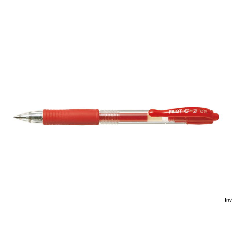 Pióro żelowe Pilot G2 czerwone 0,25 mm z wymiennym wkładem i gumowym uchwytem
