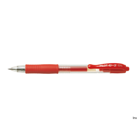 Pióro żelowe Pilot G2 czerwone 0,25 mm z wymiennym wkładem i gumowym uchwytem