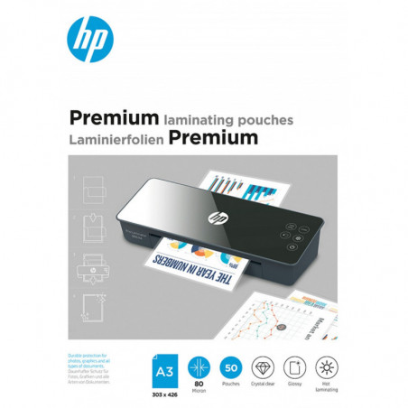 Folie laminacyjne HP PREMIUM, A3, 80 mic, 50 szt., przezroczyste/połysk