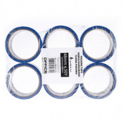 PAKIET Taśma pakowa OFFICE PRODUCTS, 48mm x 50y, 36mic, EAN na 1szt., niebieska
