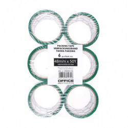 PAKIET Taśma pakowa OFFICE PRODUCTS, 48mm x 50y, 36mic, EAN na 1szt., zielona