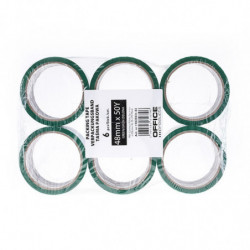PAKIET Taśma pakowa OFFICE PRODUCTS, 48mm x 50y, 36mic, EAN na 1szt., zielona