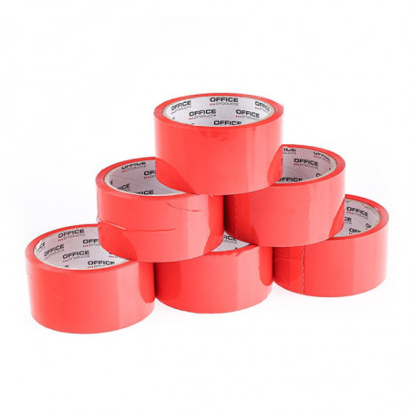 PAKIET Taśma pakowa OFFICE PRODUCTS, 48mm x 50y, 36mic, EAN na 1szt., czerwona