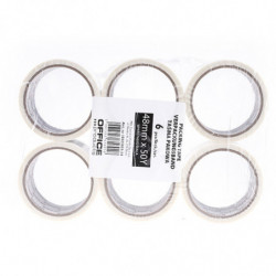 PAKIET Taśma pakowa OFFICE PRODUCTS, 48mm x 50y, 36mic, EAN na 1szt., biała