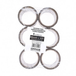 PAKIET Taśma pakowa OFFICE PRODUCTS, 48mm x 50y, 36mic, EAN na 1szt., brązowa