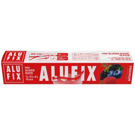 Woreczki domowe ALUFIX Zip-Fix, mix rozmiarów, 15 szt.