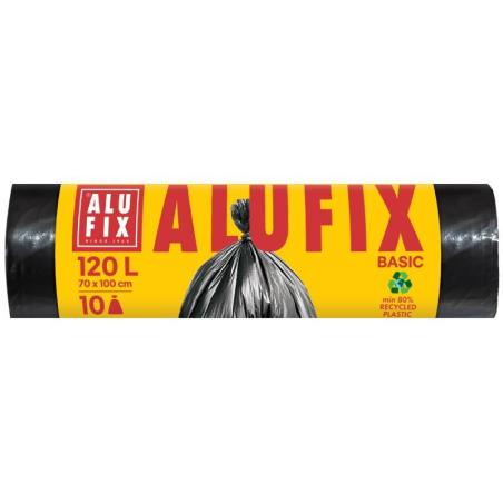 Worki na śmieci ALUFIX Economy, HDPE, 120l, 10 szt., czarne