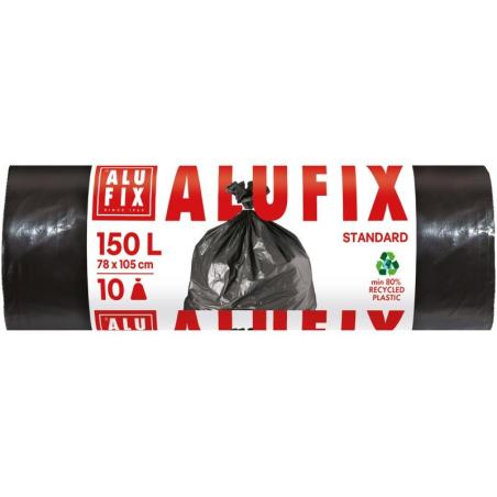 Worki na śmieci ALUFIX, LDPE, 150l, 10 szt., czarne