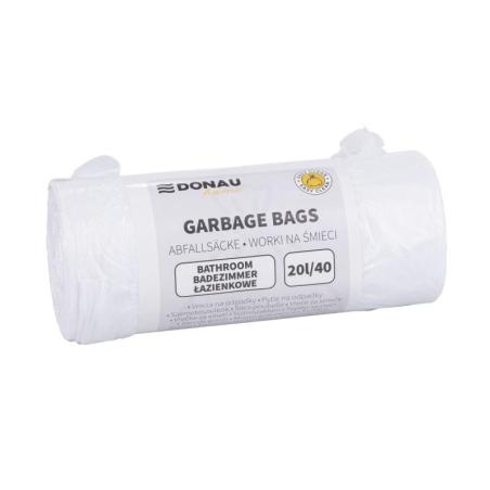 Worki na śmieci DONAU HOME, łazienkowe (HDPE), 20l, 40 szt., białe