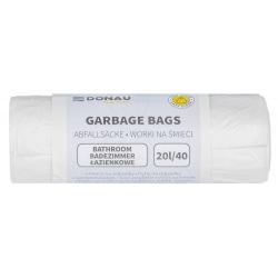 Worki na śmieci DONAU HOME, łazienkowe (HDPE), 20l, 40 szt., białe