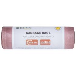 Worki na śmieci DONAU HOME, do segregacji, odpady BIO (LDPE), 120l, 10 szt., brązowe