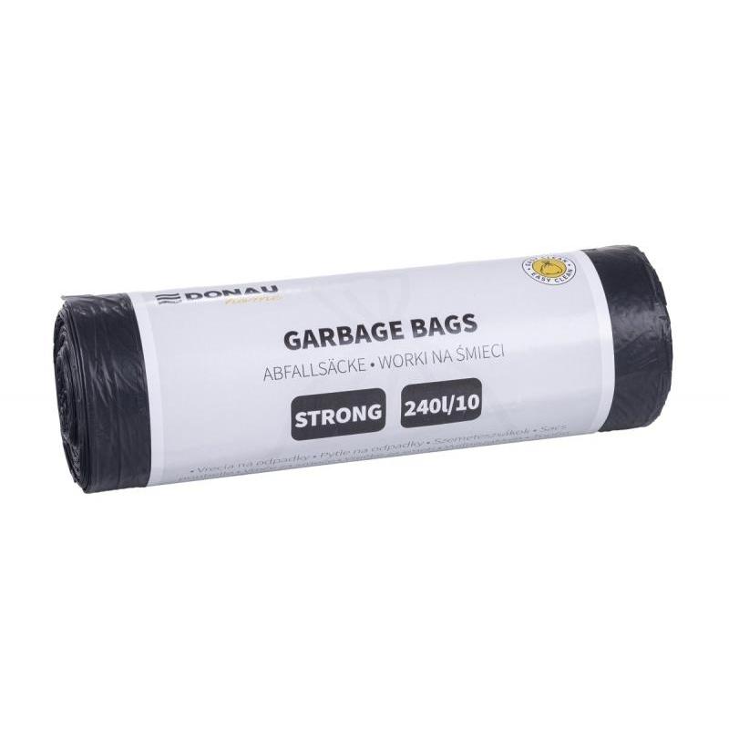 Worki na śmieci DONAU HOME, mocne (LDPE), 240l, 10 szt., czarne