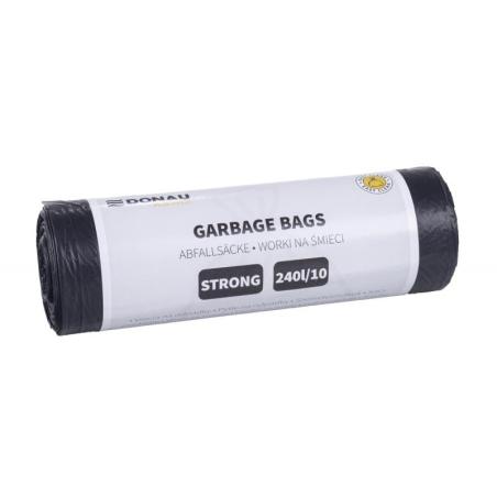 Worki na śmieci DONAU HOME, mocne (LDPE), 240l, 10 szt., czarne