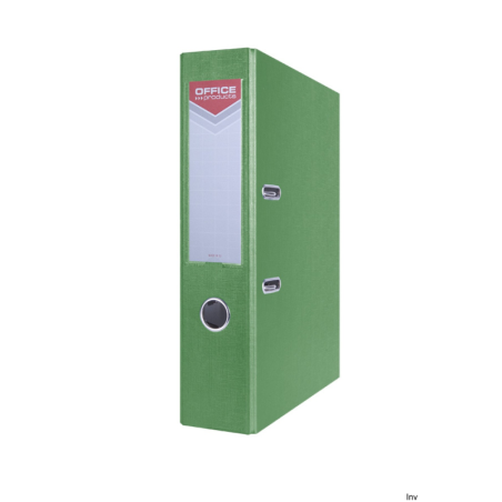 Segregator Office Products A4 75mm zielony z wymienną etykietą i matową folią polipropylenową