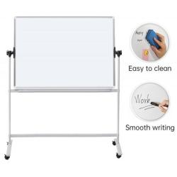 Tablica mobilna suchoś. -magn. OFFICE PRODUCTS, dwustronna, lakierowana, rama aluminiowa, regulacja kąta nachylenia, 150x120cm,