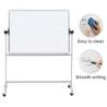 Tablica mobilna suchoś. -magn. OFFICE PRODUCTS, dwustronna, lakierowana, rama aluminiowa, regulacja kąta nachylenia, 150x120cm,