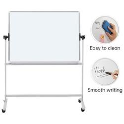Tablica mobilna suchoś. -magn. OFFICE PRODUCTS, dwustronna, lakierowana, rama aluminiowa, regulacja kąta nachylenia, 170x100cm,