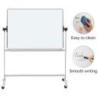 Tablica mobilna suchoś. -magn. OFFICE PRODUCTS, dwustronna, lakierowana, rama aluminiowa, regulacja kąta nachylenia, 180x120cm,