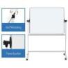 Tablica mobilna suchoś. -magn. OFFICE PRODUCTS, dwustronna, lakierowana, rama aluminiowa, regulacja kąta nachylenia, 200x100cm,