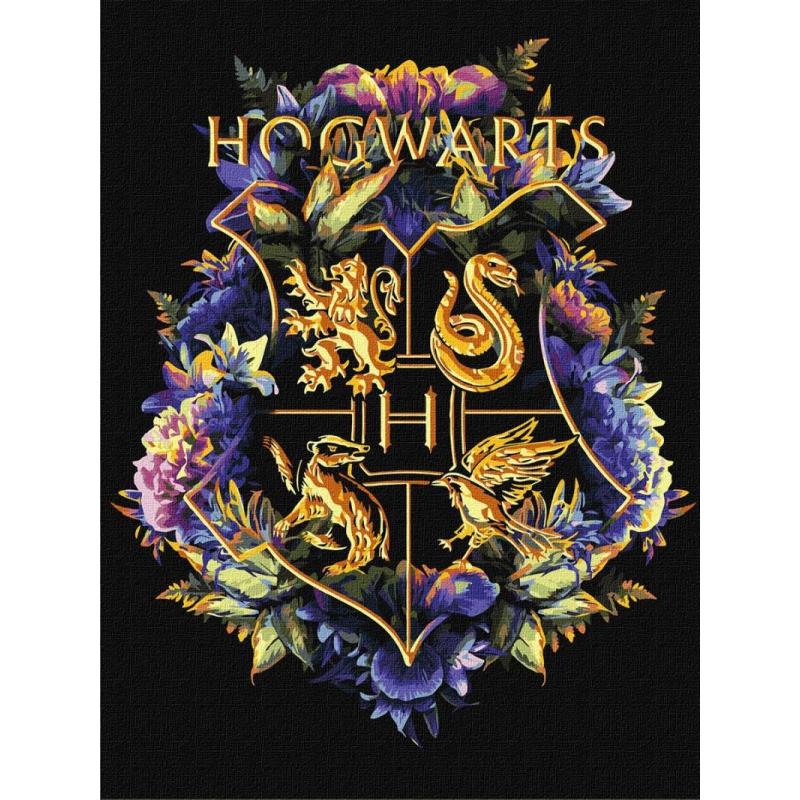 Malowanie po numerach IDEYKA, 30x40cm, metallic, Harry Potter - Herb Hogwartu, 1 szt.