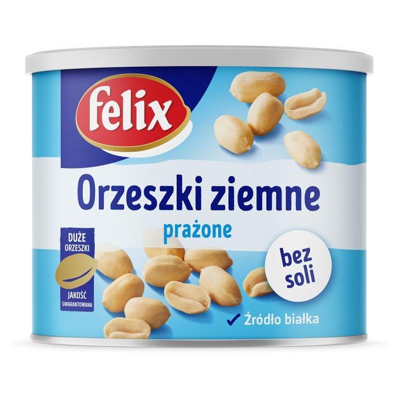 PAKIET Orzeszki ziemne prażone FELIX, bez soli, puszka, 140g