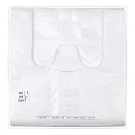Reklamówka SARANTIS, HDPE, średnia, 30/8/55 cm, 11 mikr., 200 szt., biała