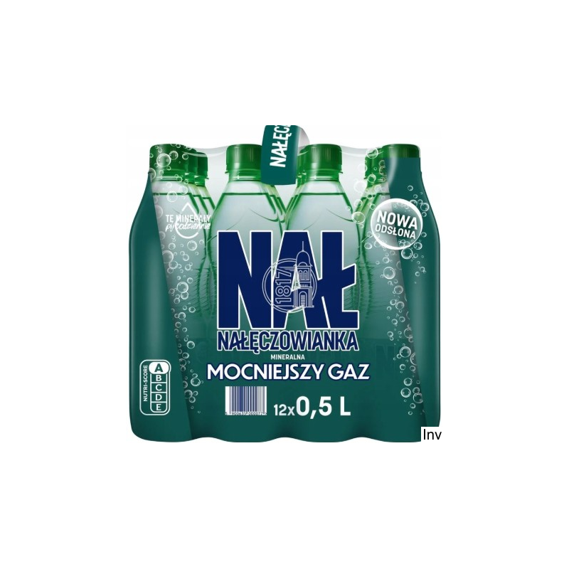 Woda NAŁĘCZOWIANKA mocniejszy gaz 0.5L butelka PET zgrzewka 12 szt. KAUCJA
