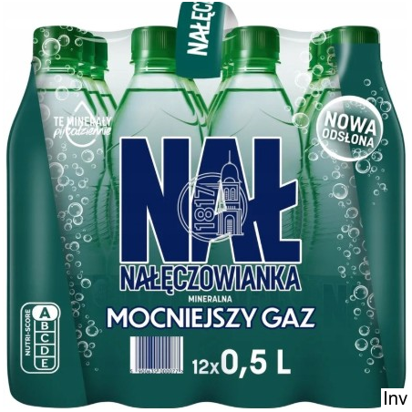 Woda NAŁĘCZOWIANKA mocniejszy gaz 0.5L butelka PET zgrzewka 12 szt. KAUCJA