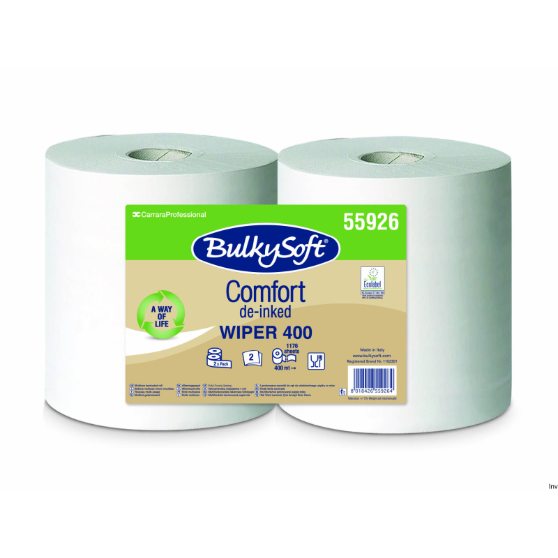 Bulky Soft Comfort EKOLOGICZNE czyściwo papierowe 2w. 2x400m, celuloza z recyklingu, kolor biały