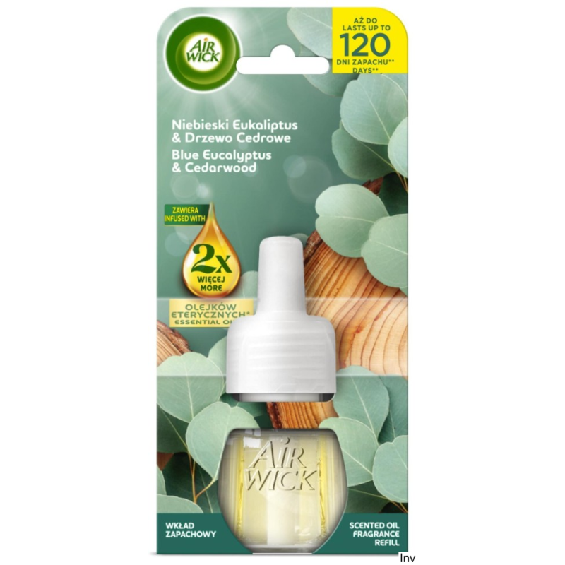 AIR WICK Odświeżacz Elektryczny wkład 19 ml Niebieski Eukaliptus & Drzewo Cedrowe