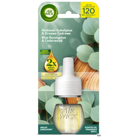AIR WICK Odświeżacz Elektryczny wkład 19 ml Niebieski Eukaliptus & Drzewo Cedrowe